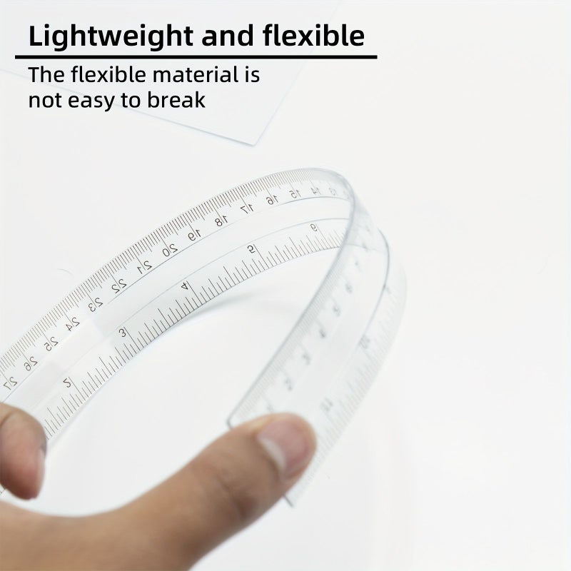 4 Pack 12 Inch Transparent Acrylic Curved Ruler for Classroom Teaching Teachers - Image 4