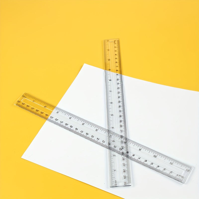 4 Pack 12 Inch Transparent Acrylic Curved Ruler for Classroom Teaching Teachers - Image 1