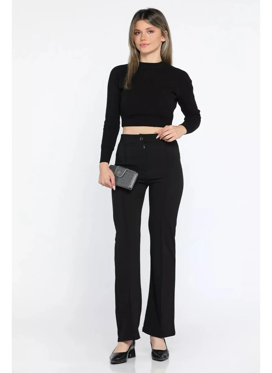 Gülseli Gulseli Women's High Waist Front Grass Trousers