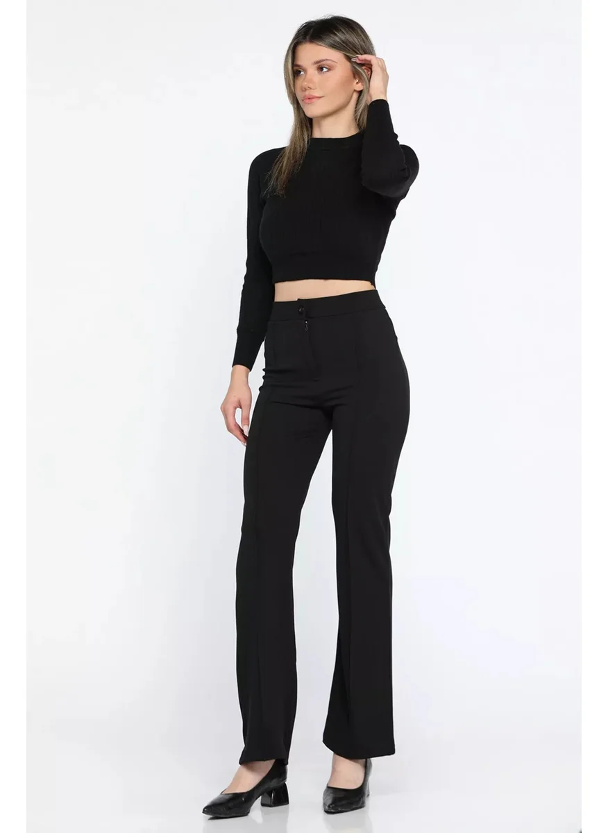 Gülseli Gulseli Women's High Waist Front Grass Trousers
