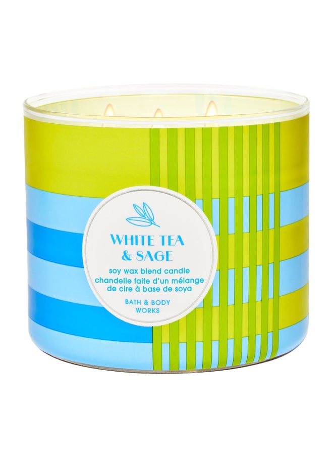 Bath & Body Works White Tea And Sage 3-Wick Candle 