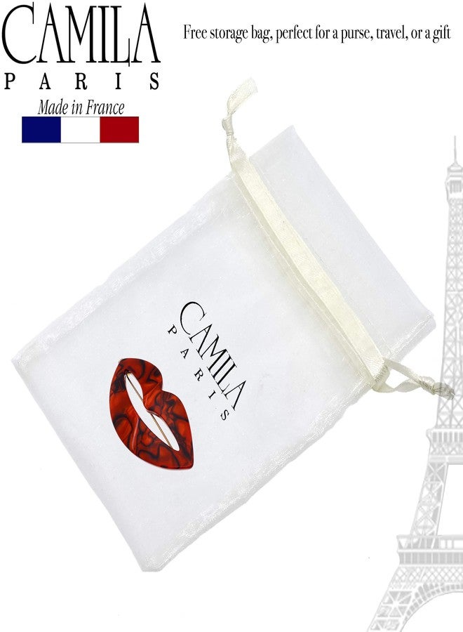 Camila Paris CP2972 French Hair Barrette Clip for Girls, Small Handmade Kiss Red, Strong Hold Grip Hair Clips for Women, No Slip and Durable Styling Girls Hair Accessories, Made in France - Image 5