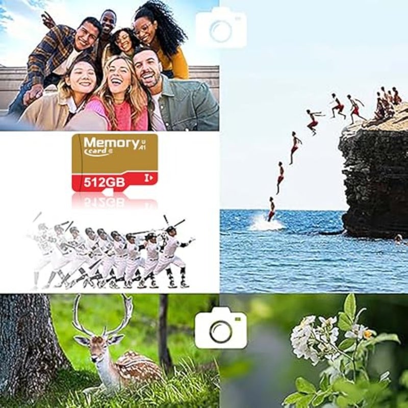 مجموعة واحدة من بطاقات الذاكرة MicroXC بسعة 512 جيجابايت ومحول، بطاقة Full HD 4K UHD فئة 10 U1 عالية السرعة للكاميرا/الهاتف/تاكوغراف والكمبيوتر اللوحي - Image 3