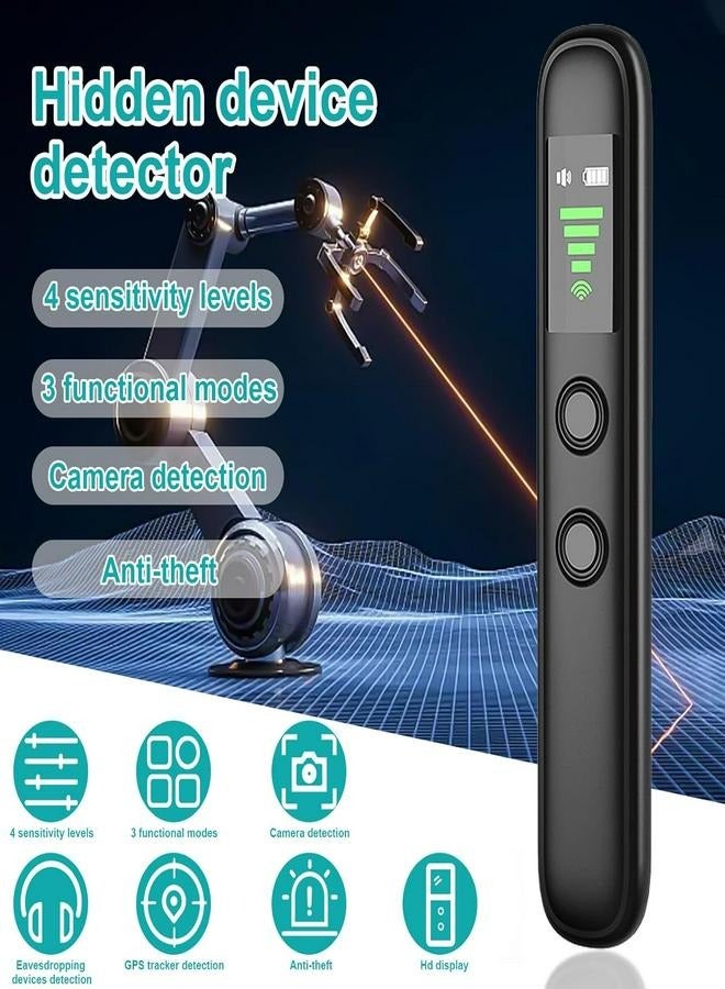 SQNCHN Hidden Camera and Bug Detector – Portable Anti-Spy RF Signal Scanner for Wireless Cameras, GPS Trackers, and Eavesdropping Devices – Ideal for Home, Hotel, and Office Security  - Image 2
