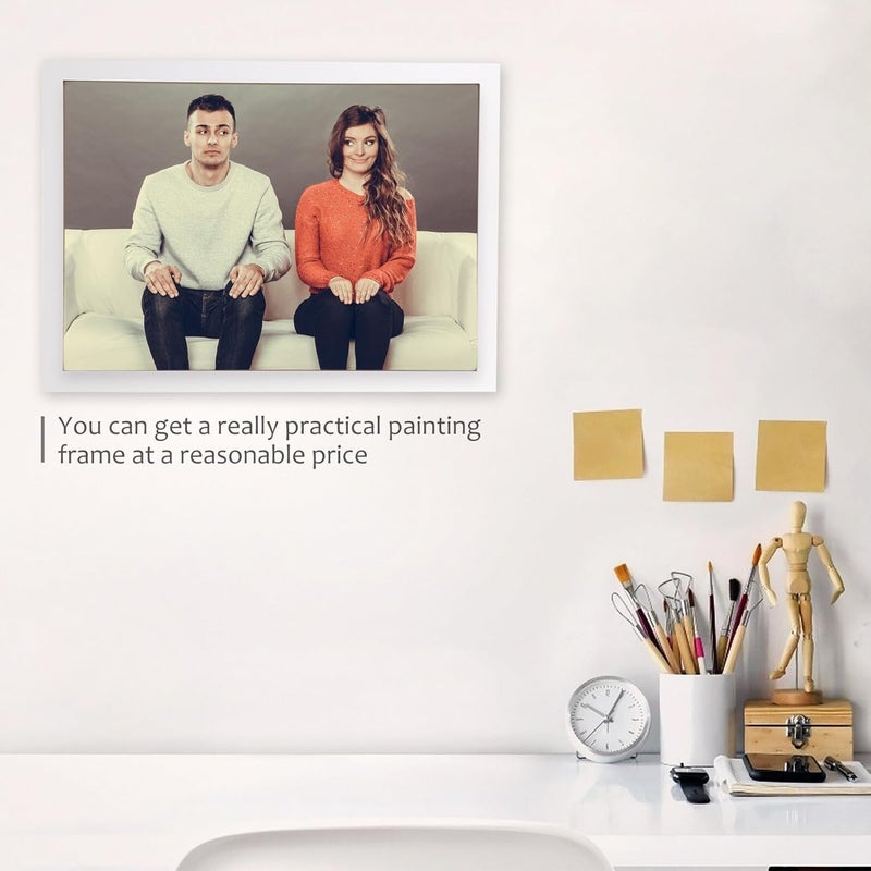 A3 White Solid Wood Wall-mounted Picture Frame Decorative Photo Holder DIY Photo Frame Adornment for Home Décor and Living Room Display - Image 5