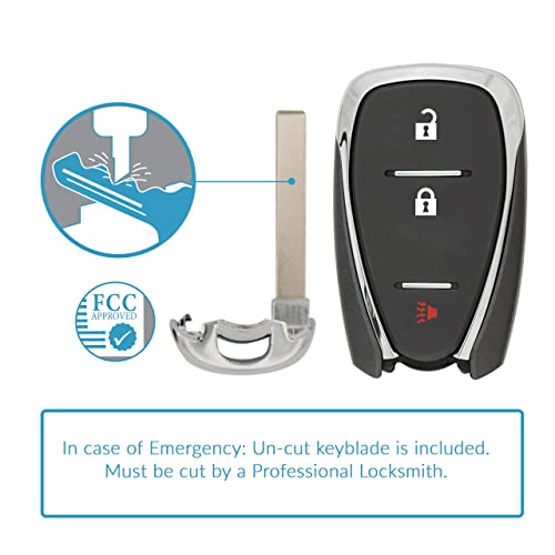Keyless2Go Replacement for 3 Button Proximity Smart Key 433 Mhz Chevrolet HYQ4EA 13519177 - Image 3