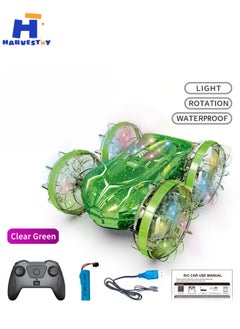 Harvestoy Amphibious Remote Control Car RC Boat with LED Lights Waterproof 4WD  Car Swimming Pool Outdoor Water Toy 360°Rotation, 180°Flip for boys girls kids  - Image 2