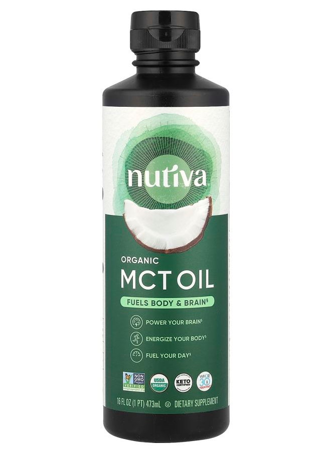 Nutiva Organic MCT Oil 16 fl oz (473 ml)  - Image 1