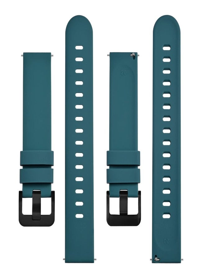 BISONSTRAP Silicone Watch Bands, Slim Watch Straps with Quick Release, 18mm 20mm 22mm for Choice, Cyan / Black Buckle, 22mm, Sport - Image 3