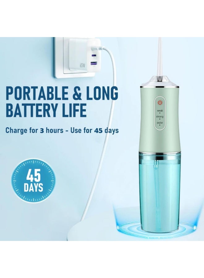 Electric Water Flosser Cordless for Teeth 3 Modes 4 Jet Tips Cleaning and Flossing Water Dental Portable Floss Irrigator Oral Water Flossed Rechargeable Tonsil Stone Travel Adults - Image 2