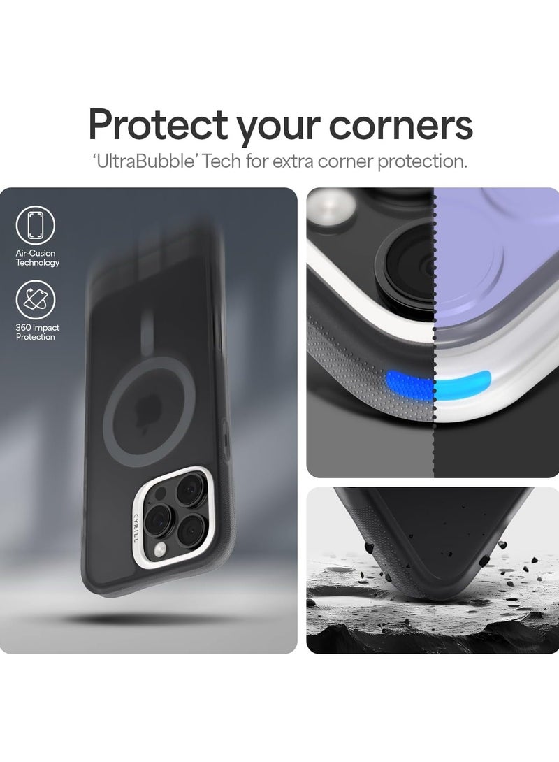 CYRILL Ultra Sheer Mag for iPhone 16 PRO Case Cover Compatible with MagSafe [Shock-Absorbent] - Space Gray - Image 4