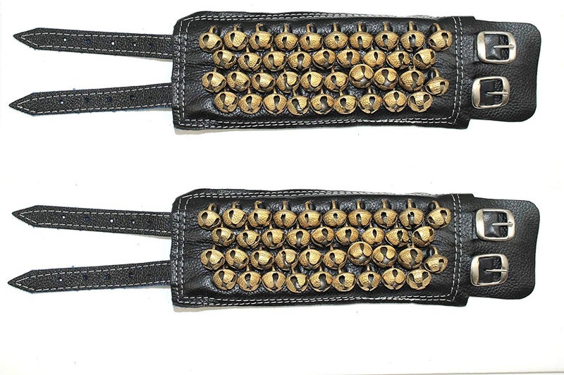 Uapan Ghungroo 4 LINE (40 + 41) BROWN LEATHER PAD Brown Leather Pad Ghungroo (4Line, Pair) - Image 2