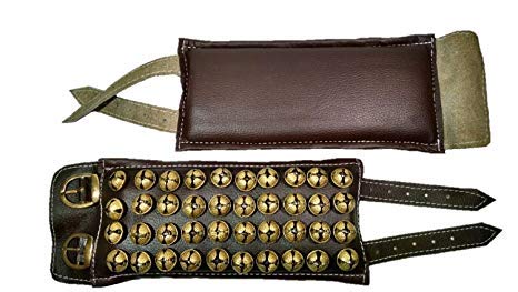 Uapan Ghungroo 4 LINE (40 + 41) BROWN LEATHER PAD Brown Leather Pad Ghungroo (4Line, Pair) - Image 1