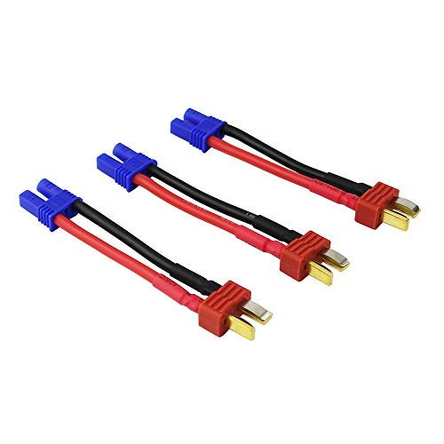 OliYin 3pcs TPlug Style Male to EC2 Female Connector Adapter with 16awg 196inch5cm WirePack of 3 - Image 1
