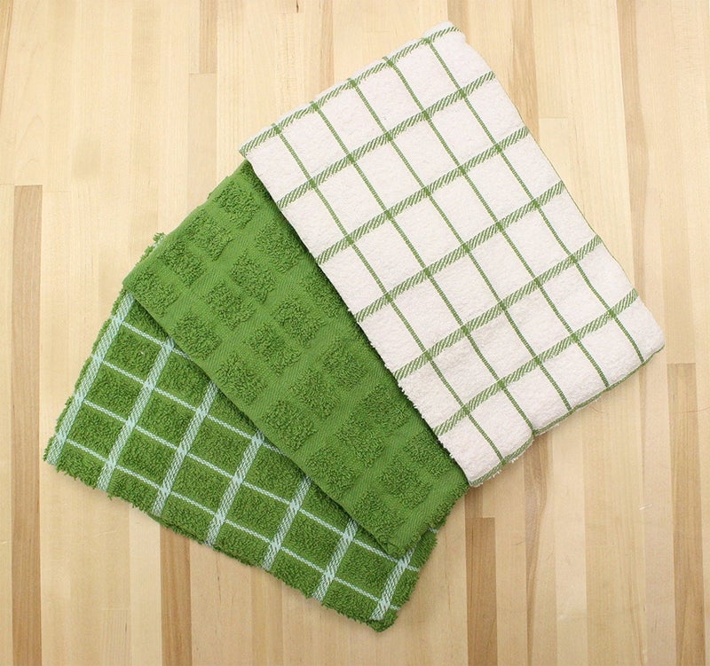 Ritz 100% Cotton Terry Kitchen Dish Towels  Highly Absorbent  25  x 15   3-Pack  Cactus Green - Image 1