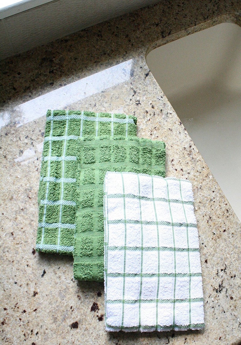 Ritz 100% Cotton Terry Kitchen Dish Towels  Highly Absorbent  25  x 15   3-Pack  Cactus Green - Image 2