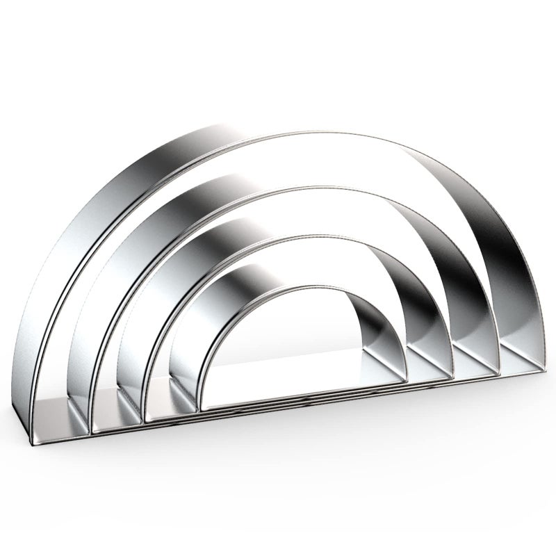 Half Circle Semicircle Cookie Cutter Set Large 5 Inch 4 Inch 3 Inch 2 Inch Watermelon Frame Plaque Cookie Cutters Shapes Molds Stainless Steel