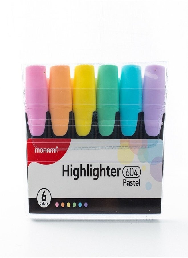 Monami 6-Pack Fluorescent Markers – Bold & Vivid Colors, Wide Chisel Tip for Various Line Thicknesses, Green, Yellow, Orange, Pink, Purple, Bright Blue  - Image 5