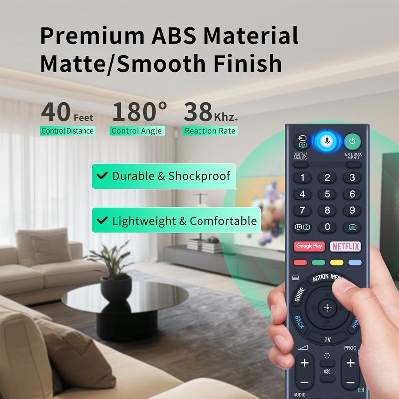 جهاز تحكم عن بعد بديل New Voice RMF-TX310P مناسب لتلفاز سوني الذكي سلسلة A8G، X75F، X78F، X83F، X85F، X90F، X80G - Image 4