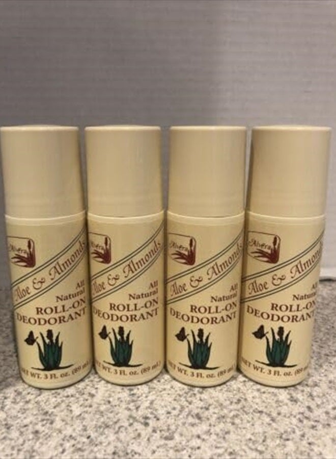 ALVERA All Natural Roll-On Deodorant Aloe & Almonds - 3 Fl Oz, 4 pack - Image 5