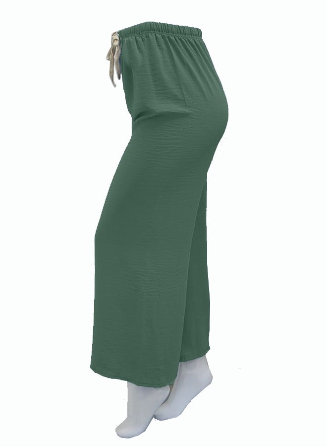 SD Wide Leg Pants With Elastic Waist