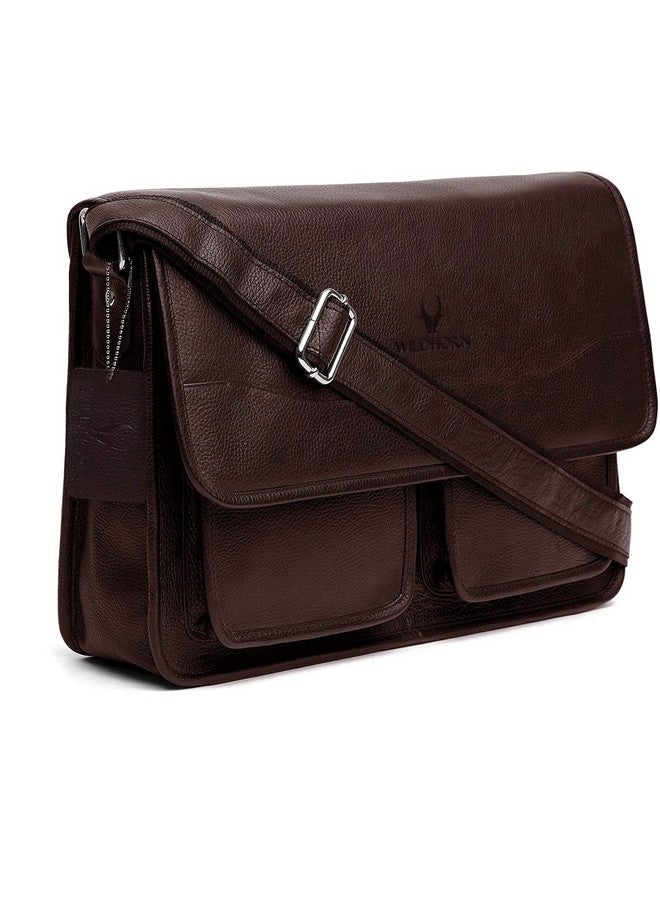 WildHorn Genuine Leather Laptop Messenger Bag for Men - Fits upto 14.5-Inch Laptop I Adjustable Straps & Multiple Compartments - Elegant and Durable Office Companion - 1-Year Warranty - Image 1