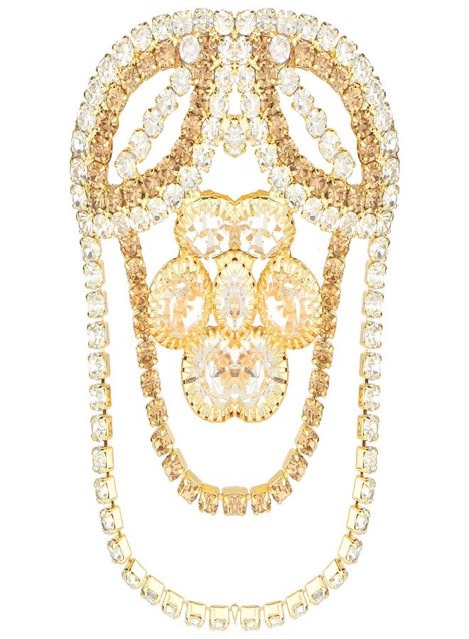 ACCESSHER Contemporary Rhinestone Flower Brooch For Women - Image 2