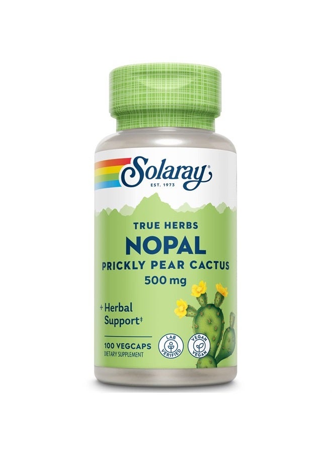 Solaray Nopal Prickly Pear Cactus 500 mg, with Naturally Occurring Dietary Fiber, Antioxidants, Carotenoids and Other Nutrients, Vegan, 60 Day Money Back Guarantee, 100 Servings, 100 VegCaps - Image 1