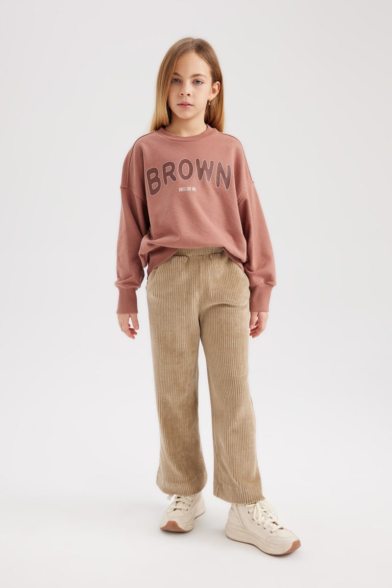 DeFacto Girl Wide Leg Velvet Sweatpants - Image 4