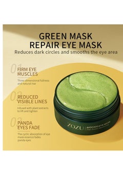 Zozu Avocado Eye Mask 60 Pcs, Under Eye Patches for Dark Circles and Puffiness, Moisturizing Nourishing Eye Treatment Mask, Moisturizing and improving eye skin dryness  - Image 3