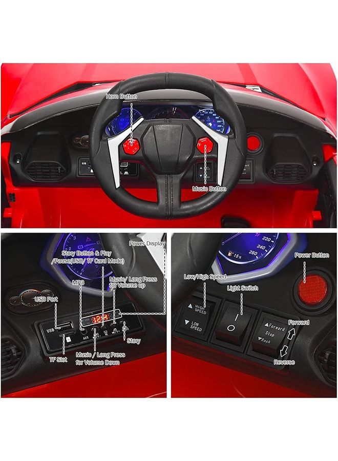 BAYBEE Tuskan Rechargeable Battery Operated Car For Kids Ride On Baby Car With Remote Music Led Light Kids Car Electric Car Battery Operated Ride On Car For Kids 2 To 6 Years Boys Girls Red - Image 3