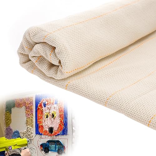 Biubee 40" × 40" Large Overlocking Tufting Cloth with Marked Lines- Primary Monk's Cloth Punch Needle Fabric for DIY Rug-Punch Tufting Gun - Image 1