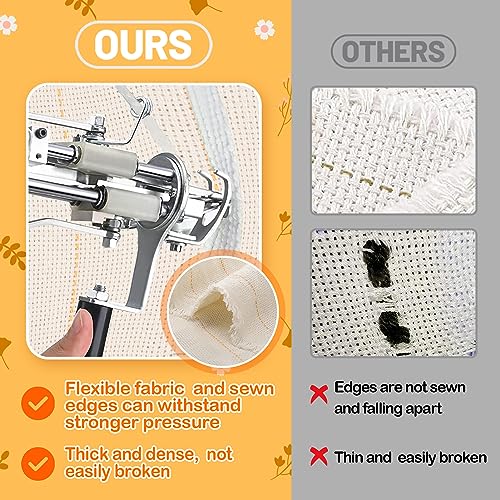 Biubee 40" × 40" Large Overlocking Tufting Cloth with Marked Lines- Primary Monk's Cloth Punch Needle Fabric for DIY Rug-Punch Tufting Gun - Image 3