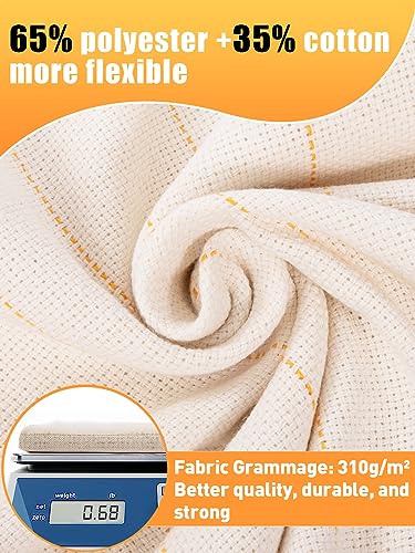 Biubee 40" × 40" Large Overlocking Tufting Cloth with Marked Lines- Primary Monk's Cloth Punch Needle Fabric for DIY Rug-Punch Tufting Gun - Image 4