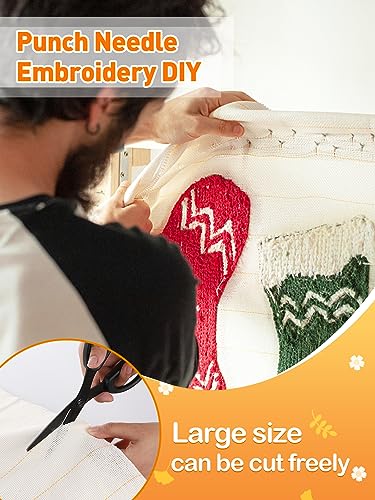 Biubee 40" × 40" Large Overlocking Tufting Cloth with Marked Lines- Primary Monk's Cloth Punch Needle Fabric for DIY Rug-Punch Tufting Gun - Image 2