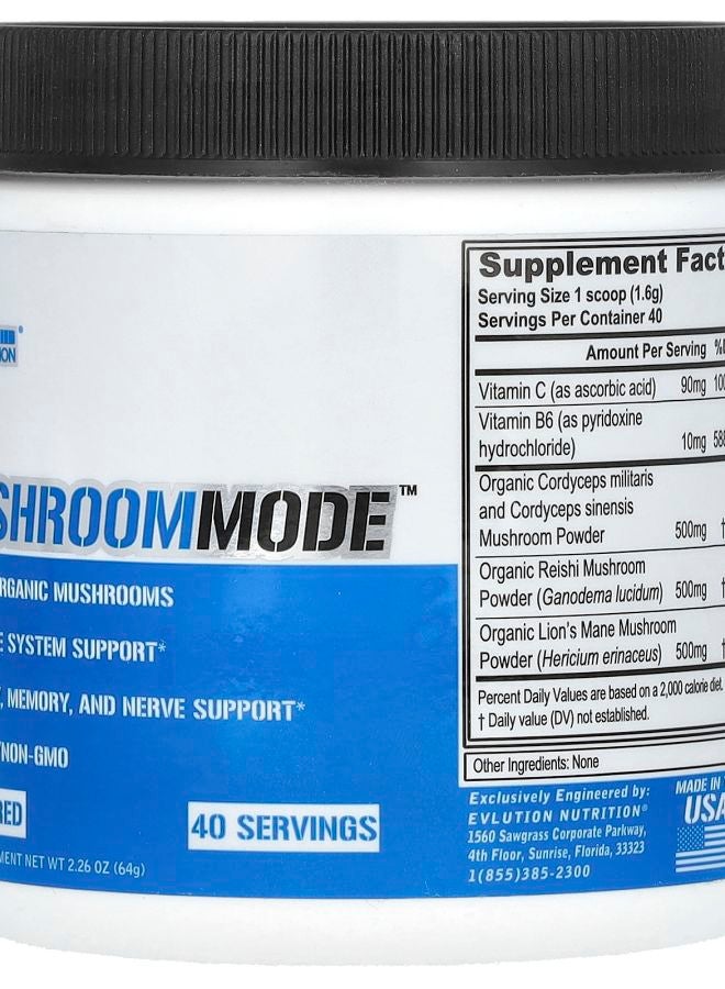 EVLUTION NUTRITION MushroomMode Unflavored 2.26 oz (64 g)  - Image 2