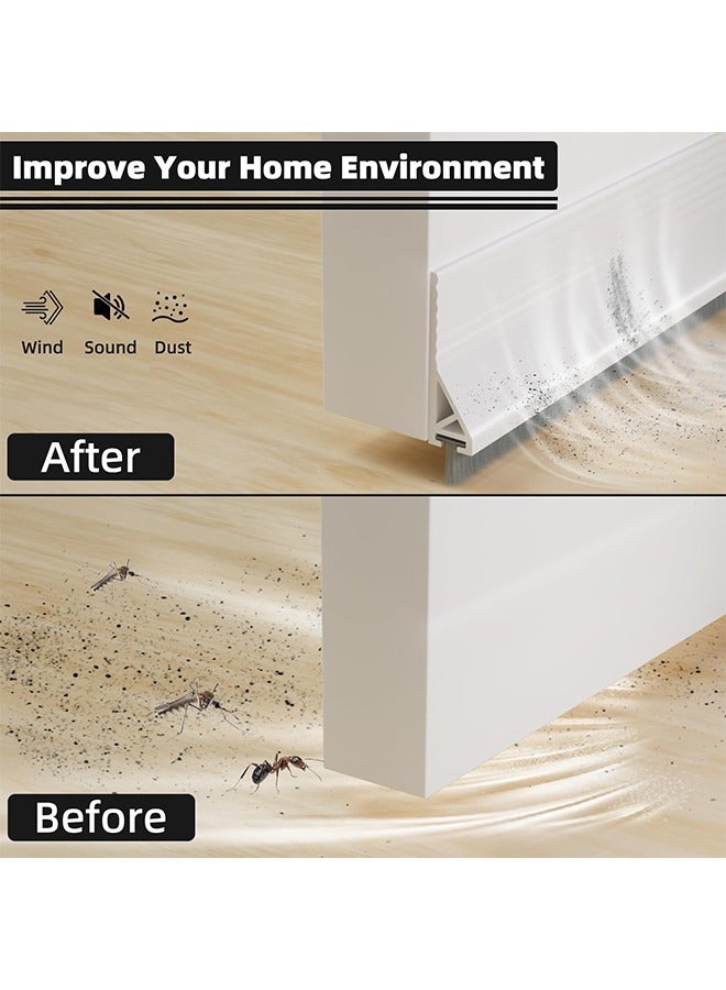 الوجبة عبوة من قطعتين لمنع تيارات الهواء من الباب مع فرشاة، ومانع تسرب سفلي للأبواب الخارجية والداخلية، ومكنسة للأبواب الداخلية والخارجية، ومانع صوت للفجوات أسفل الباب، ومانع صوت قوي لمانع تسرب سفلي للباب، ومانع للحشرات والغبار والضوضاء والطقس. - Image 2