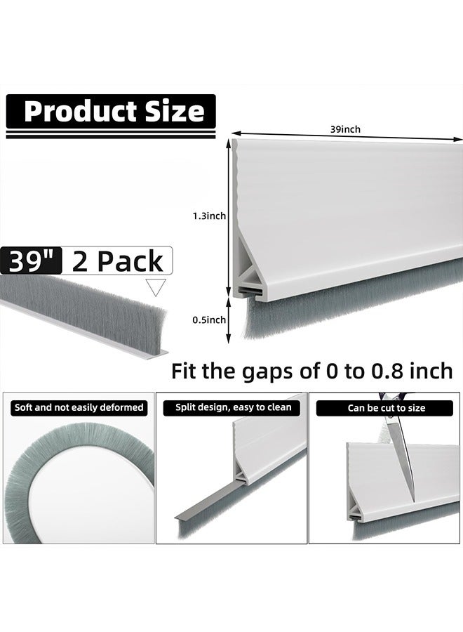 الوجبة عبوة من قطعتين لمنع تيارات الهواء من الباب مع فرشاة، ومانع تسرب سفلي للأبواب الخارجية والداخلية، ومكنسة للأبواب الداخلية والخارجية، ومانع صوت للفجوات أسفل الباب، ومانع صوت قوي لمانع تسرب سفلي للباب، ومانع للحشرات والغبار والضوضاء والطقس. - Image 5