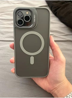 Exotic Folding Camera Bracket Matte Magnetic Case for iPhone 15 Pro Max, Wireless Charging with Lens Film Shock-proof Cover, Natural Titanium  - Image 5