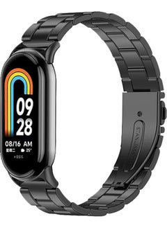 Techmaster Xiaomi Mi Band 8 Compatible Stainless Steel Steel Band Strap  - Image 1