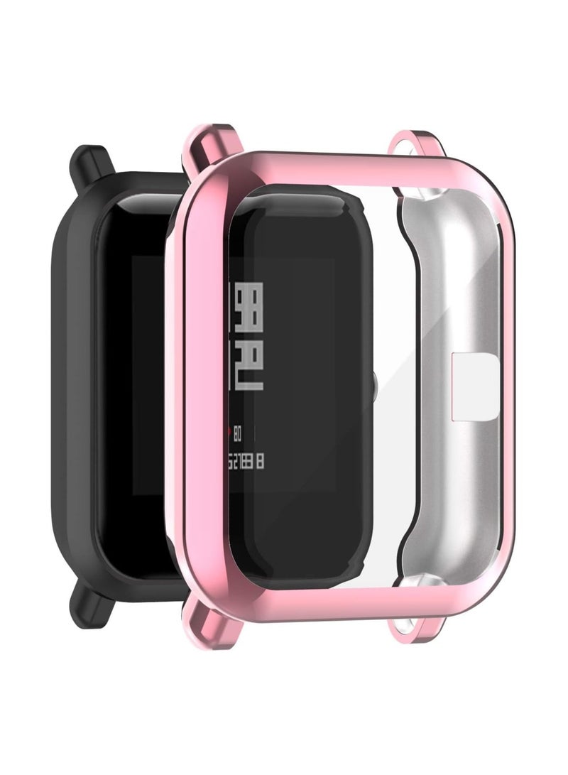 ELMO3EZZ Case Compatible with Amazfit GTS 2e / GTS 2 Case All-Around Screen Protector Watch Soft TPU Shockproof Cover Slim Guard Thin Bumper Shell Protector (Pink) - Image 2