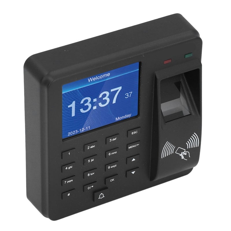 Fingerprint Time Clock - Standalone Attendance Machine With High Accurate Scratch Resistant Optical Sensor - Fingerprint Password ID Card for Office and School - Image 3