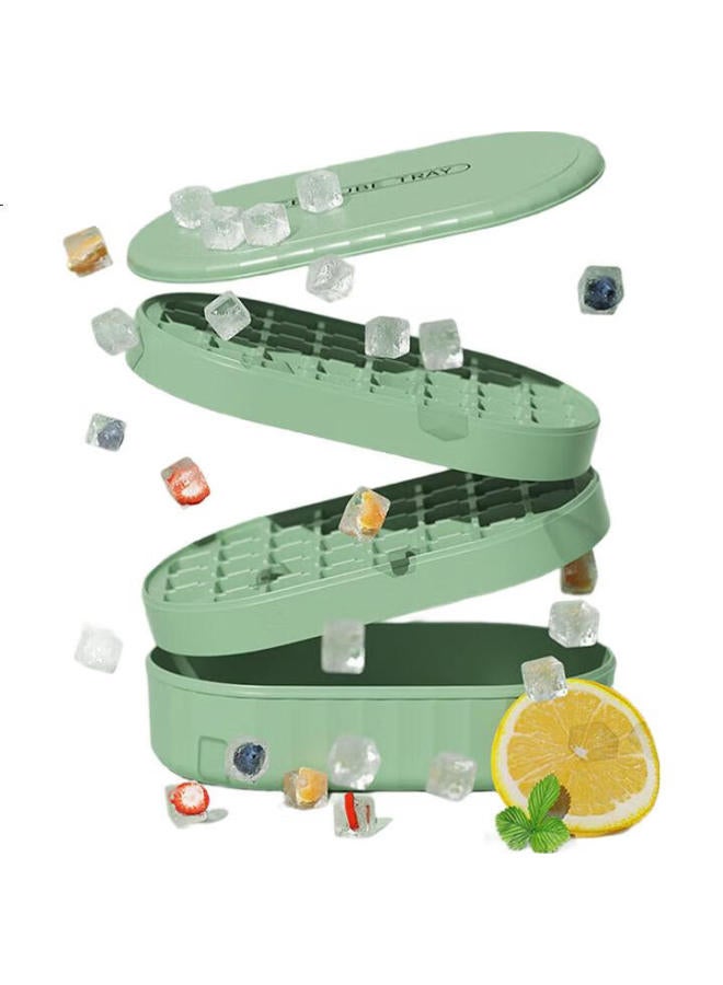 All-round Ice Cube Mold, Ice Tray, Ice Box, Ice Cube Container, Ice Making Box, Silicone Ice Cream Mold With Lid, 2 Layers, 72 Grids, With Ice Scoop - Image 1