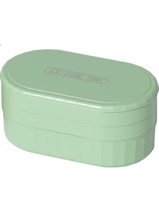 All-round Ice Cube Mold, Ice Tray, Ice Box, Ice Cube Container, Ice Making Box, Silicone Ice Cream Mold With Lid, 2 Layers, 72 Grids, With Ice Scoop - Image 2