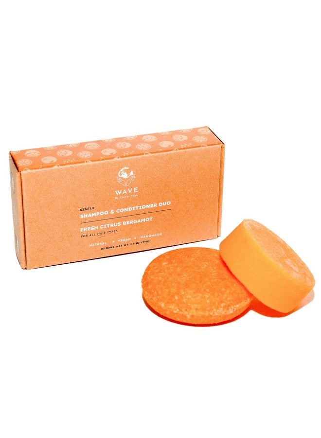 Clever Yoga Fresh Citrus Bergamot Shampoo And Conditioner Bar Set 100% Vegan For Hair Of All Types Natural Handmade In Usa. - Image 1