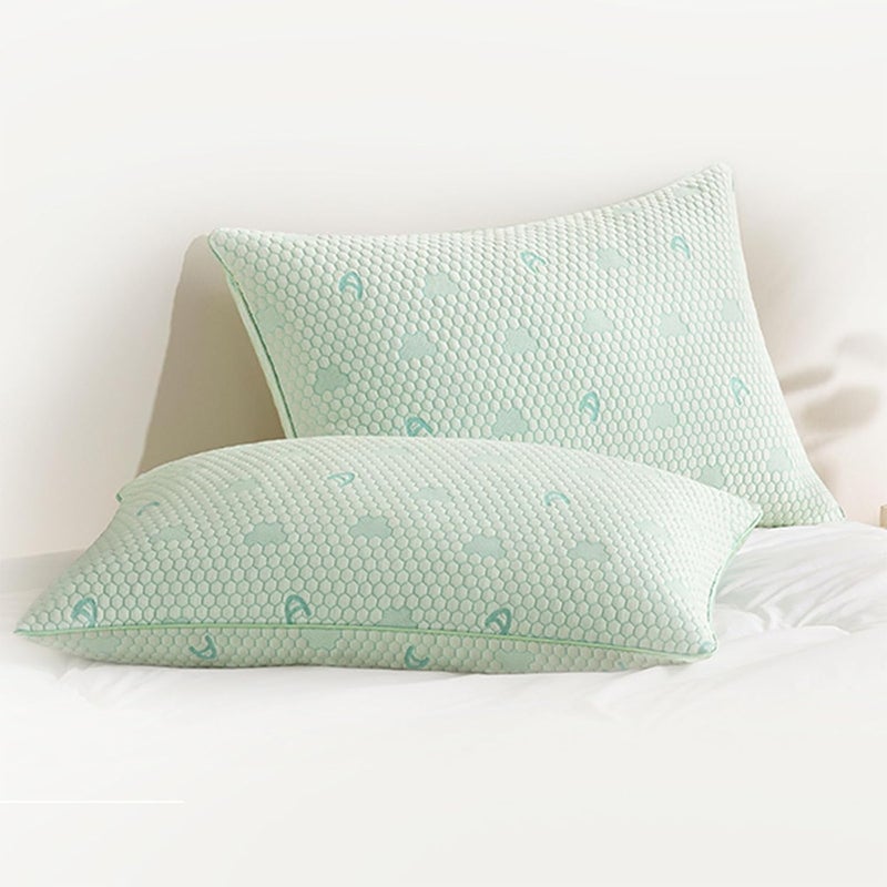 ACCURATEX Cooling Memory Foam Pillow Hot Sleeper,King 2 Pack,Green,50x90 | Adjustable Support,Removable Cover,back&stomach sleeper.Premium Fillings - Image 1