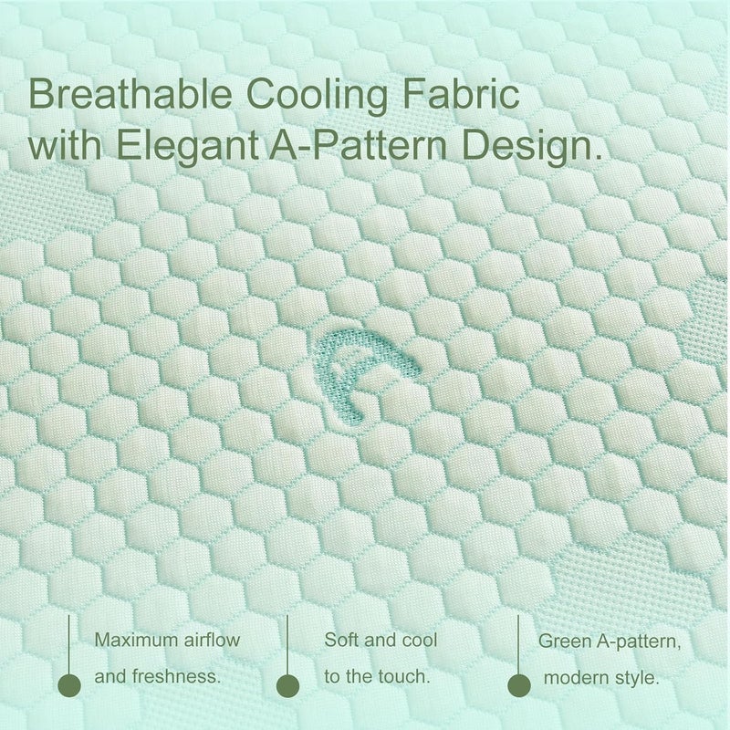 ACCURATEX Cooling Memory Foam Pillow Hot Sleeper,King 2 Pack,Green,50x90 | Adjustable Support,Removable Cover,back&stomach sleeper.Premium Fillings - Image 4