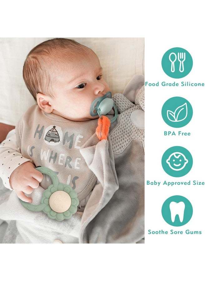 Socub Silicone Baby Shake Rattle Toy for Babies 3-6, 12, 18 Months Infants, Silicone Teething Toy with Rattle | Hand Baby Teether Toy for Babies, BPA Free(Dusty Lilac) - Image 2