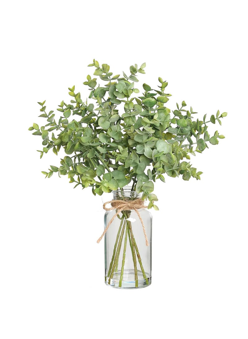 Used For Shelves, Office Desks, Bathrooms, Farmhouse Rooms, Coffee Tables, And Home Decor. Eucalyptus Simulation Flower With Vase Bonsai - Image 1