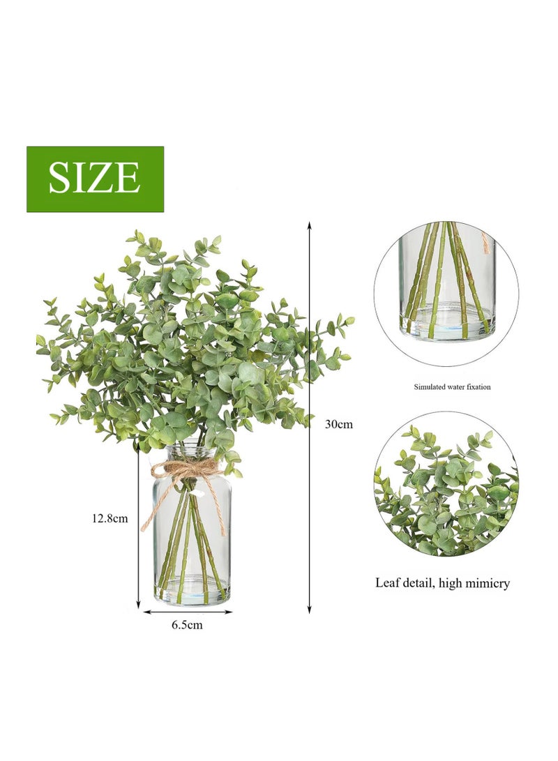 Used For Shelves, Office Desks, Bathrooms, Farmhouse Rooms, Coffee Tables, And Home Decor. Eucalyptus Simulation Flower With Vase Bonsai - Image 2